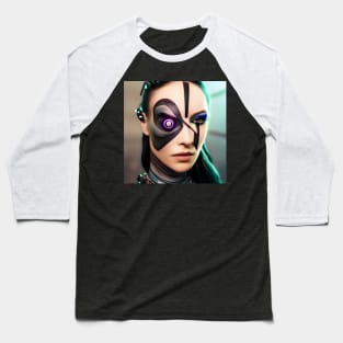 Enhanced Cyberpunk Woman Baseball T-Shirt